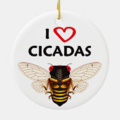 Ornament van whimsical "I Love Cicadas" (Achterkant)