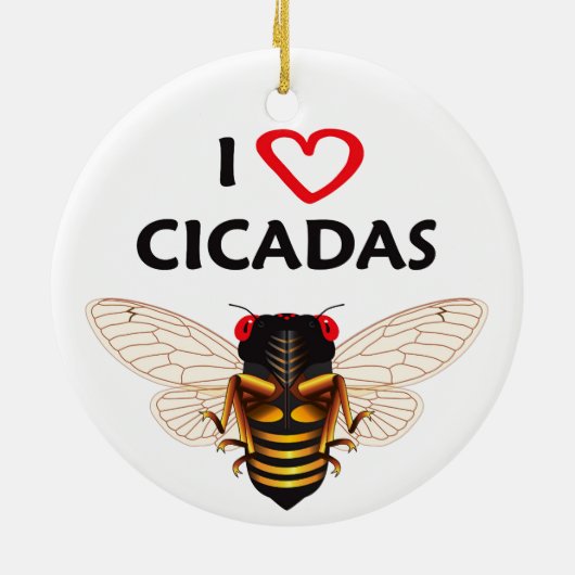 Ornament van whimsical "I Love Cicadas" (Achterkant)