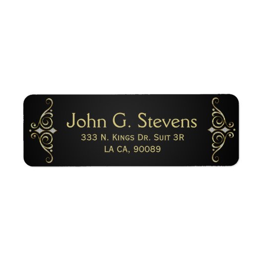 Ornament van witte en goudglitter etiket (Voorkant)