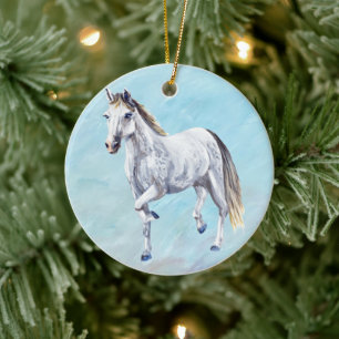 Ornament van witte paarden