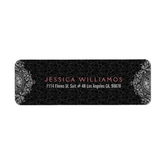 Ornament van zwarte en grijze elegant etiket (Voorkant)