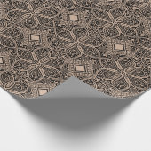 Ornament van zwarte en teerbloemen, Turks motief 2 Cadeaupapier (Hoek)