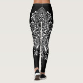Ornament van zwarte en witte Floral Leggings (Achterkant)