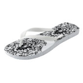 Ornament van zwarte en witte Floral Teenslippers (Schuin)
