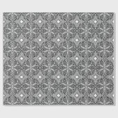 Ornament van zwarte en witte Floral, Turks motief  Cadeaupapier (Vlak)