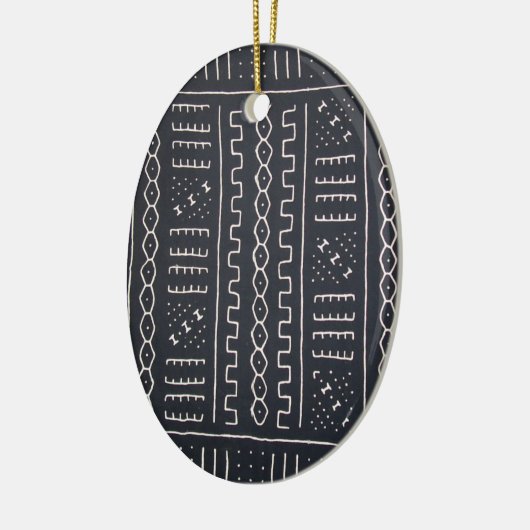 Ornament van zwarte en witte mudcloth (Links)