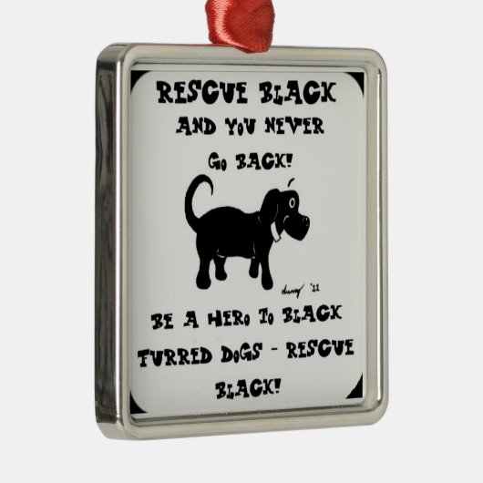 Ornament van zwarte honden redden (Rechts)