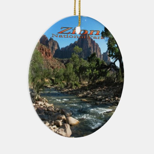 Ornament: Virgin River and Watchman (Ronde) Keramisch Ornament (Rechts)