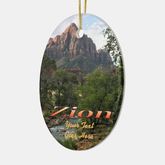 Ornament: Virgin River & Watchman 2 (Ovaal) Keramisch Ornament (Links)