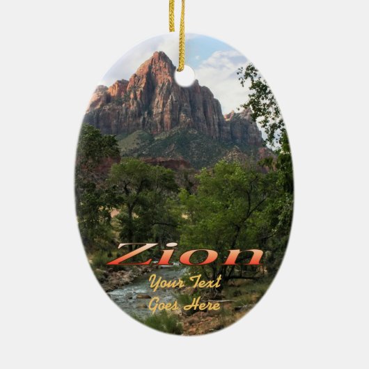 Ornament: Virgin River & Watchman 2 (Ovaal) Keramisch Ornament (Achterkant)