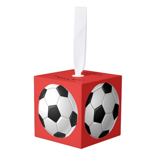 Ornament voetbal ontwerpkubus. (Voorkant hoekig)