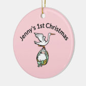 Ornament voor babymeisjes Eerste Kerstmis (Links)