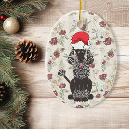 Ornament voor Black Poodle-kerstmis