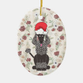 Ornament voor Black Poodle-kerstmis (Voorkant)