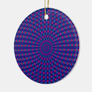 Ornament voor blauwe en rode geometrische cirkels