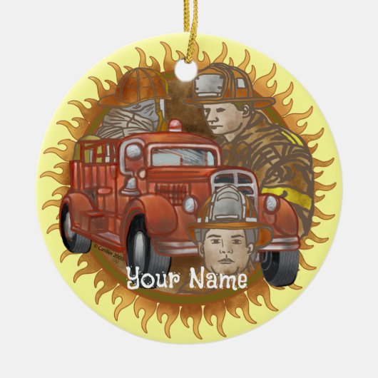 Ornament voor brandweerlieden van FireTruck Buddy (Voorkant)