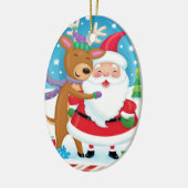 Ornament voor de kerstman en de rendieren (Links)