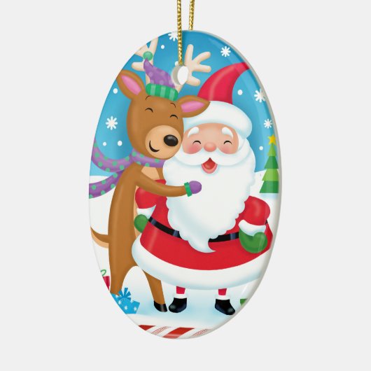 Ornament voor de kerstman en de rendieren (Links)