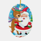 Ornament voor de kerstman en de rendieren (Voorkant)