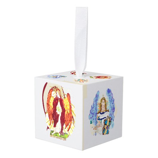 Ornament voor de kubus: spirituele kerst (Voorkant hoekig)