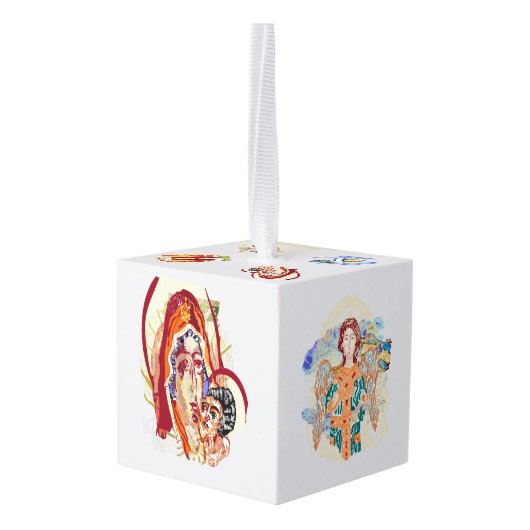 Ornament voor de kubus: spirituele kerst (Achter hoekig)