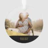 Ornament voor eerste kerstfoto's van Black & Gold  (achterkant)
