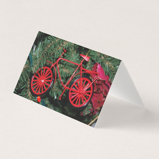 Ornament voor fietsen in een kerstboom kaart (Voorkant)