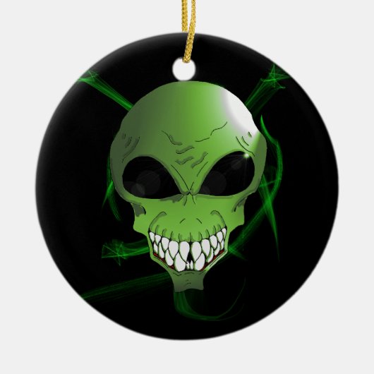 Ornament voor groene buitenaardse kerstbomen (Voorkant)