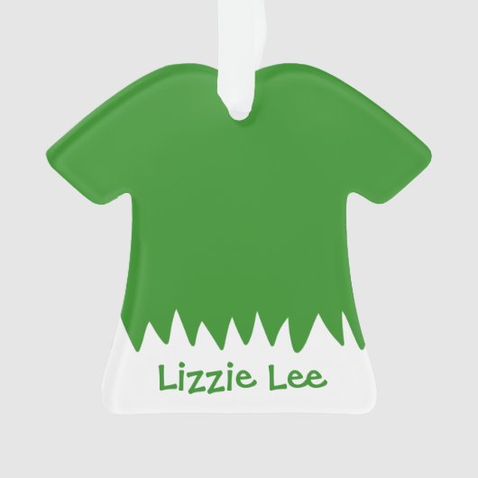 Ornament voor groene en witte kerstnaam (voorkant)