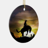 Ornament voor inkepende paarden en cowboy (Rechts)