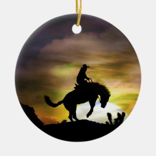 Ornament voor inkepende paarden en cowboy (Voorkant)