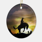 Ornament voor inkepende paarden en cowboy (Links)