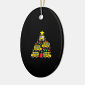 ornament voor kerstboomchauffeur op een grappige s (Links)