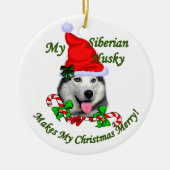 Ornament voor kerstcadeaus voor Siberian Husky (Voorkant)