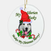 Ornament voor kerstcadeaus voor Siberian Husky (Links)