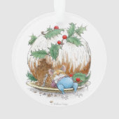 Ornament voor kerstcadeautjes met snoeiende muis (achterkant)