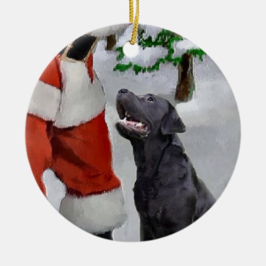 Ornament voor kerstcadeautjes voor labrador Retrie (Voorkant)