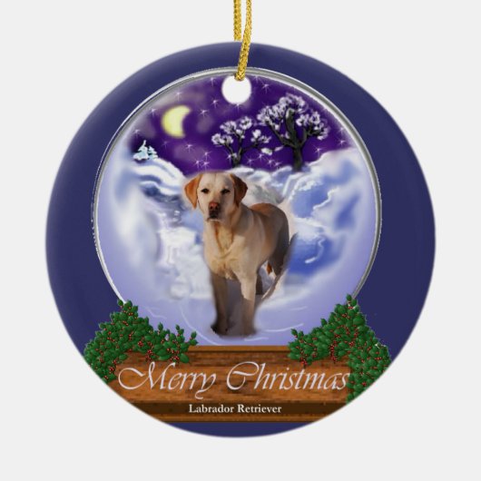 Ornament voor kerstcadeautjes voor labrador Retrie (Voorkant)