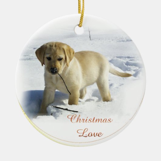 Ornament voor kerstcadeautjes voor labrador Retrie (Voorkant)