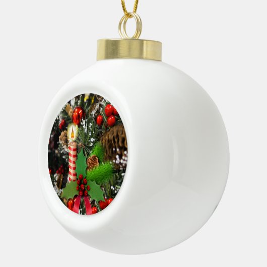 Ornament voor kerstkeramische bal, kaars (Rechts)