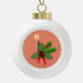 Ornament voor kerstkeramische bal, kaars (Voorkant)