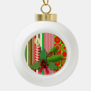 Ornament voor kerstkeramische bal, kaars