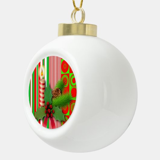 Ornament voor kerstkeramische bal, kaars (Rechts)
