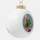 Ornament voor kerstkeramische bal, kaars (Links)