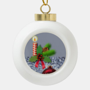 Ornament voor kerstkeramische bal, kaars
