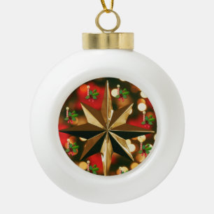 Ornament voor kerstkeramische bal, kaars