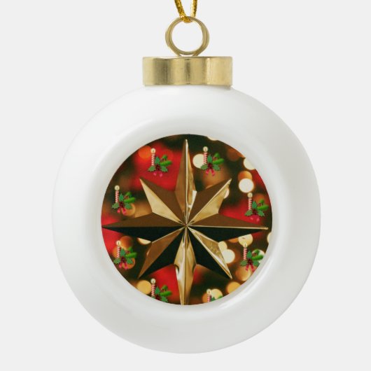 Ornament voor kerstkeramische bal, kaars (Voorkant)