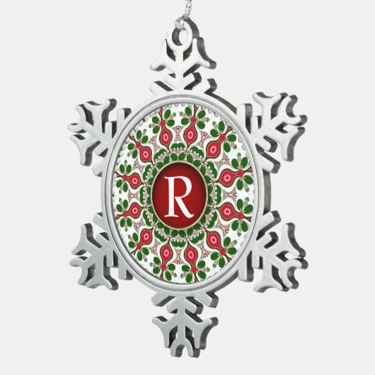 Ornament voor kerstkever Monogram Pewter (Rechts)