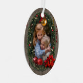 Ornament voor kerstmis met uw foto('s) (Voorkant Rechts)