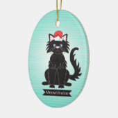 Ornament voor kerstmis met zwarte kat Santa Hat (Links)